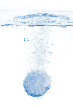 pill disolving in water